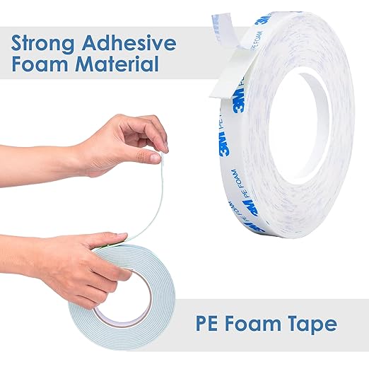 CANOPUS 1600T Double Sided Tape, 0.5in x 5yd, Thick PE Foam, Waterproof Adhesive Tape for Crafts, Picture Hanging, DIY Projects, Posters, Indoor & Outdoor Mounting