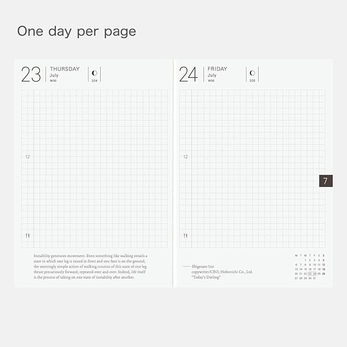 Hobonichi Techo 2026 Planner Book – A6, English, Daily, January start, Monday start