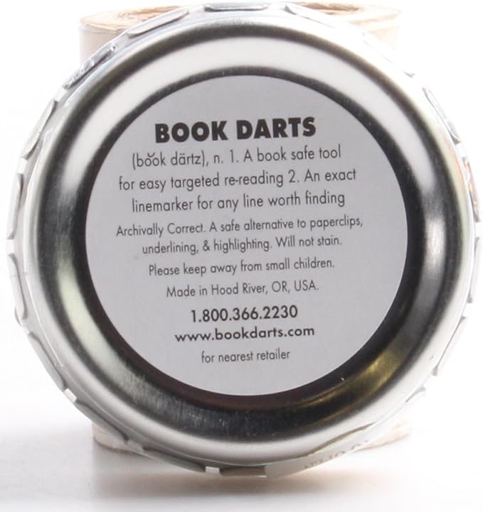 Book Darts 125 Count Tin Bronze Bookmarks - Line Book Markers