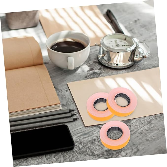 Uonlytech 10rolls Orange Price Labels Double Line Pricing Stickers for Retail Efficient Marking Labels for Supermarkets and Warehouses Easy to Apply