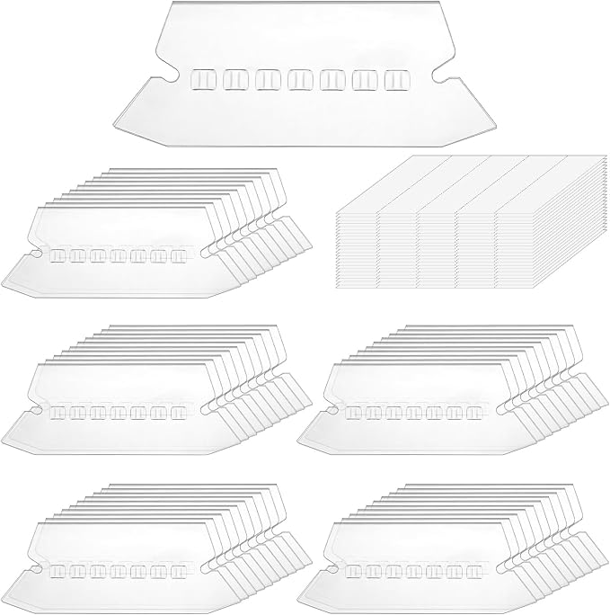 50Pcs Hanging File Folder Tabs, 3 Inch Plastic File Tabs for Hanging Folders Labels and 2 Inch Paper Inserts, Easy Quick Identification Clear Labels for Organizing Files, Binders, and Folders