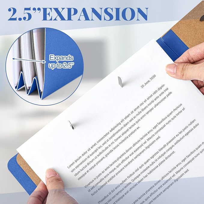 AmazingSpark 12 Pcs Legal Size Classification Folders Bulk 2 Dividers Pressboard File Folder with Expansion 2 Prongs Fastener Heavy Duty Office File Organizer for School Hospitals Home (Dark Blue)