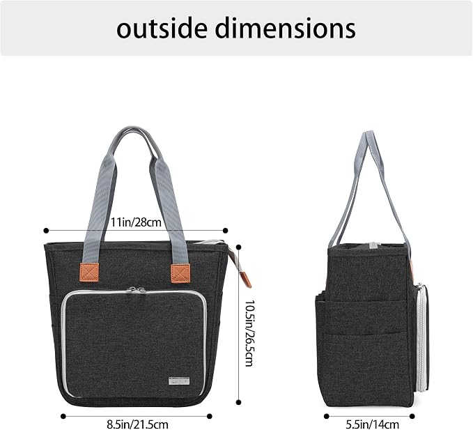 LUXJA Bible Case Tote for Women, Bible Bag with Multiple Pockets for Bible Study Items, Black