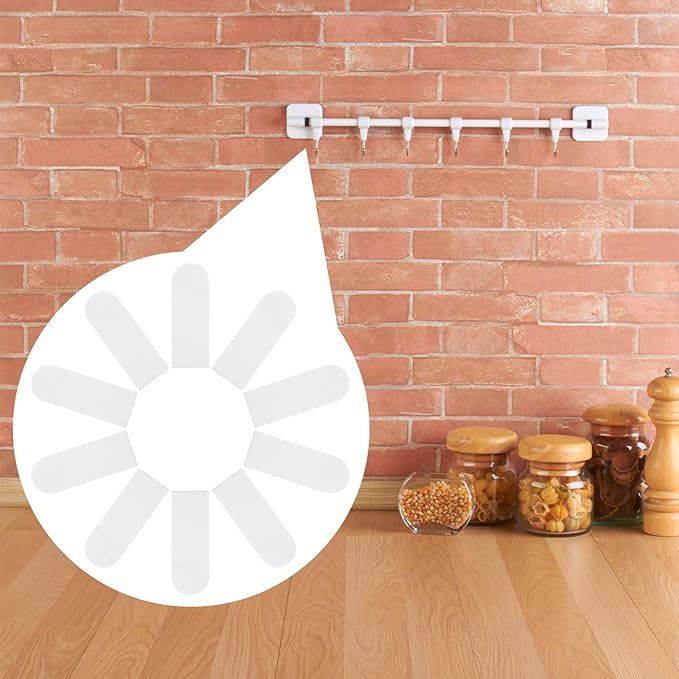 BESTonZON No-Trace Double-Sided Adhesive Tape 50pcs (4.7 X 1.7cm) Stretchable Hook Sticker Strips for Wall Mounting and Home Office Use