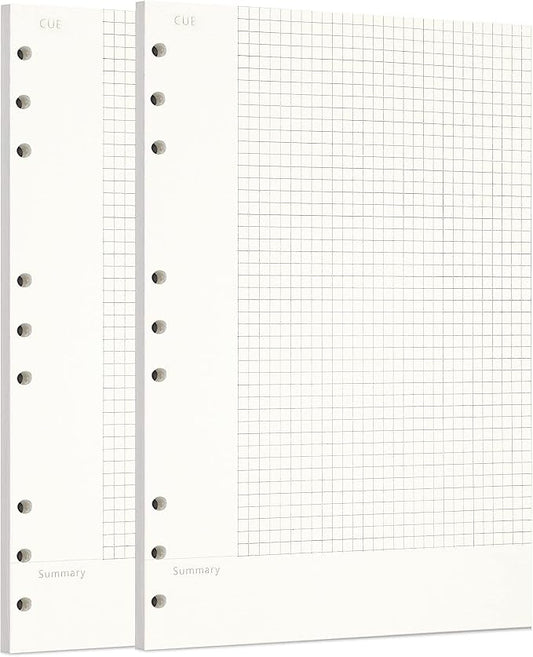 Zelten 2 Pack B5 120 Sheets/240 Pages Connell Loose Leaf Punched Paper Refills Paper for 9 Hole Binder Personal Organizer Diary Notebook Refillable Planner
