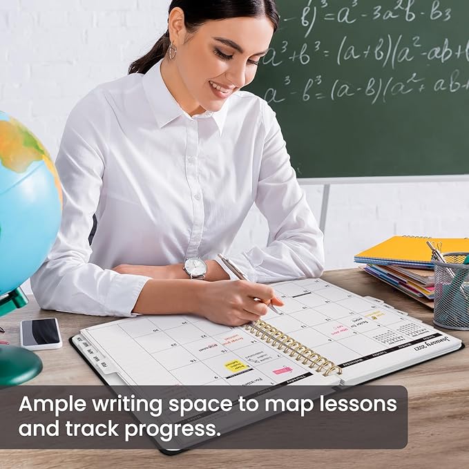 8.5" x 11" Academic Planner 2026-2027, Weekly & Monthly Calendar Planner Book, July 2026 – June 2027, Large Hardcover Organizer with Tabs, Perfect for Teachers, Students, Women & Men – A4, Black
