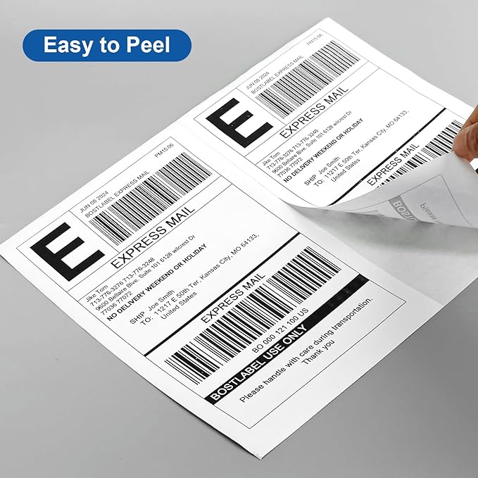 8.5"x5.5" Half Sheet Shipping Labels for Laser & Inkjet Printers, 250 Sheets 500 Pcs Half Page Labels, Self Adhesive Mailing Address Stickers