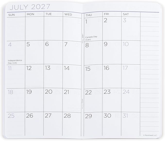 PlanAhead Pocket Planner Apr 2026 - Mar 2028-2 Year Daily Pocket Calendar for Purse - Fasion Floral Design - 6.75"x3.75" Monthly Planner With Flexible Cover, Yearly Overview, & Notes Pages