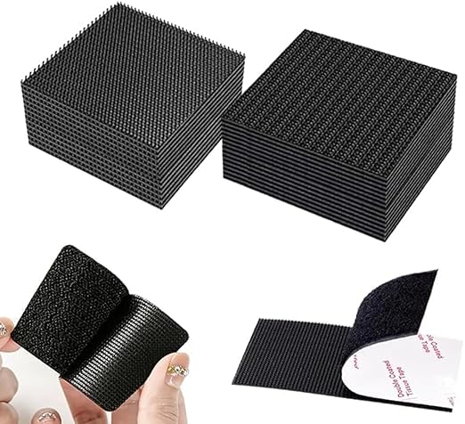 20 Pairs Heavy Duty Hook and Loop Tape, Strong Self Adhesive Interlocking Strips, No Drill Damage-Free Fasteners for Home Office Car (White) (1.97x1.97in 20pcs)