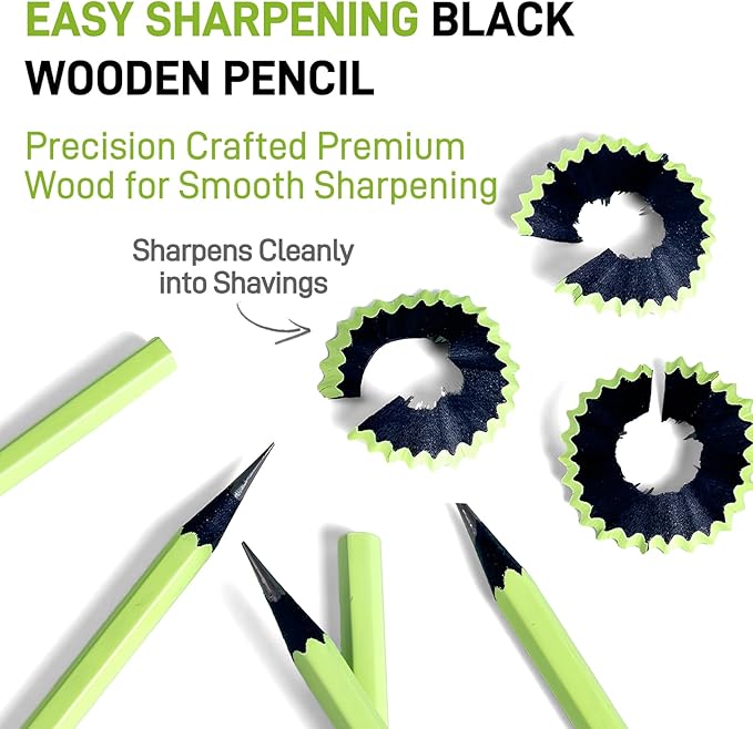 M&G Wood-Cased HB Thick Core Pencils, 30 Count Green Barrel Black Wood, Hexagonal Bulk Pencils for School or Office, Unsharpened, No Eraser, Anti-Bite Tip, for Writing, Drawing, Sketching