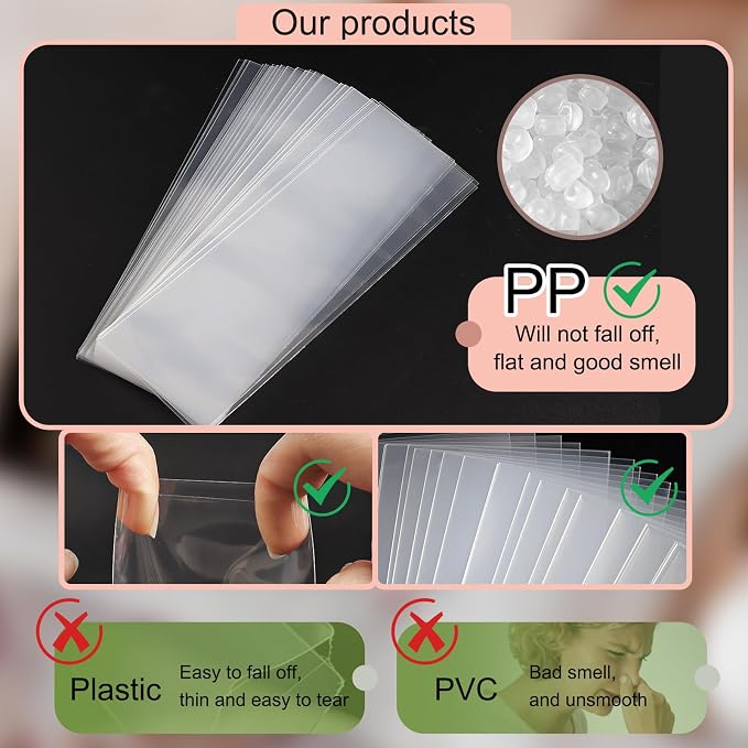 Clear Bookmark Sleeves 100 Pcs Plastic Blank Photobooth Frames 2x6 Bookmark Sleeves Bookmark Cover Holder for Reading DIY Projects Party Favor Gift Tag
