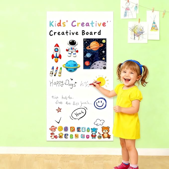 Magnetic Whiteboard Contact Paper, 36" x 24" Self Adhesive Dry Erase White Board Wall Stickers, Stick on Whiteboard Roll, for School/Home/Office