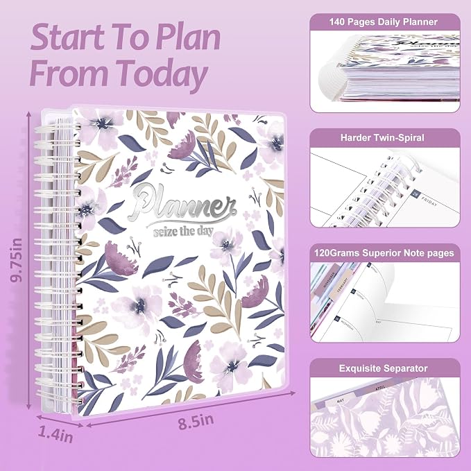 Planner 2026-2027, 18 Months Large Academic Daily Weekly Monthly Organizer | July 2026 - Dec 2027, 8.5x9.8", Page Tabs & Separator Page, Pocket Folder, Bookmark, Stickers & Sticky Note Set