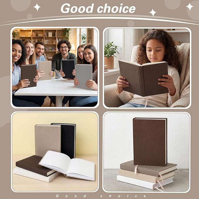 Gilprop 6 Pack Stretchable Book Covers 6-9 Inch Colored Fabric Reusable Book Protector Sleeve for Hardcovers Textbook Protection Supplies(Brown)