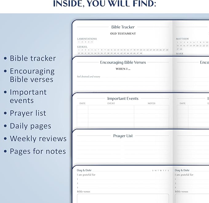 Legend Prayer Journal for Women & Men – Daily Devotional Notebook – Bible Study Supplies & Accessories – Faith Based Gifts – Religious Planner & Spiritual Gods Book, 5.8 x 8.3" (Mystic Blue)