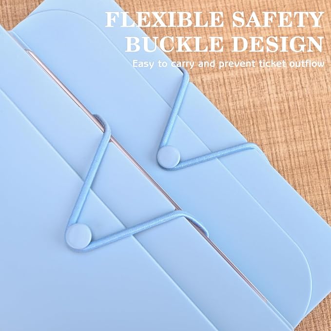 2Pcs Receipt Coupon Holder Organizer, 13 Pockets Small Accordian File Organizer, Expanding File Folder with Colorful Tabs, A6 Size for Cards, Check, Tickets, Monthly Bills Storage (Blue)