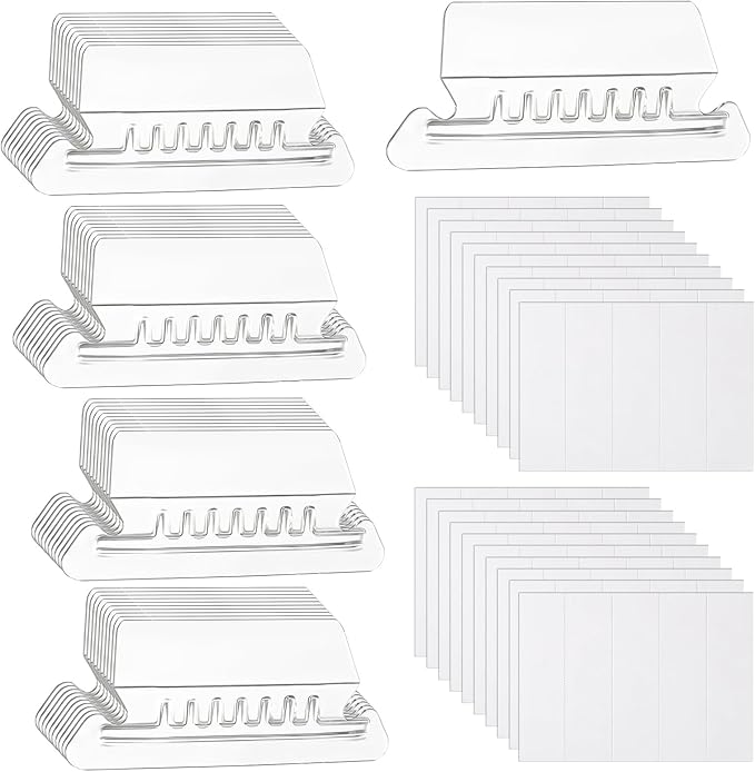 200 Pcs Hanging File Folder Tabs, File Tabs for Hanging Folders 3 Inch Clear Plastic Files Folder Tab and Inserts Insertable Plastic Tab for Back to School Organizer Office Room