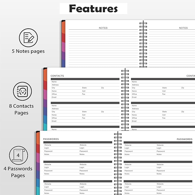 2026 Monthly Planner - Jan 2026 - Dec 2026, 9" x 11", 12 Months Planner Calendar 2026, Colorful Monthly Tabs, Suitable for School & Work