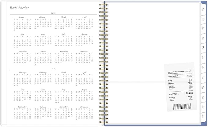 Blue Sky 2027 Weekly and Monthly Planner Calendar, January 2027 - December 2027, 8.5" x 11", Clear Pocket Cover, Laminated Tabs, Durable Twin Wire Binding, Storage Pocket, Elenora