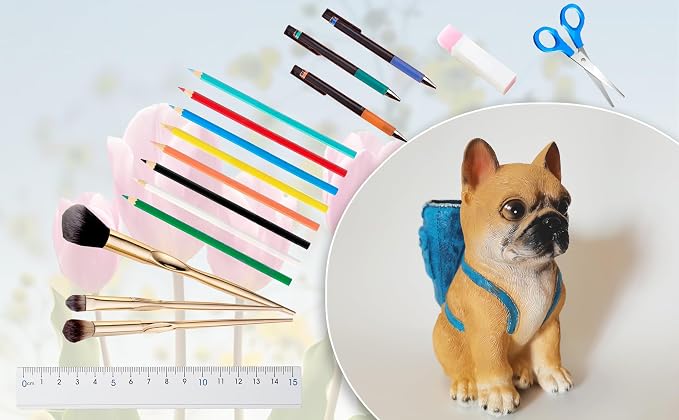 Dog Pen Holder for Desk French Bulldog Gifts for Men Women and Kids Unique Pen Pencil Holder Cup Funny Desktop Organizer for Home Office School Desk Decor (French Bulldog)