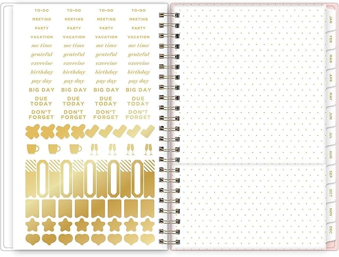 Blue Sky Day Designer 2027 Weekly and Monthly Planner Calendar, January 2027 - December 2027, 5" x 8", Clear Pocket Cover, Durable Twin Wire Binding, Storage Pocket, Includes Stickers, Coming Up Roses
