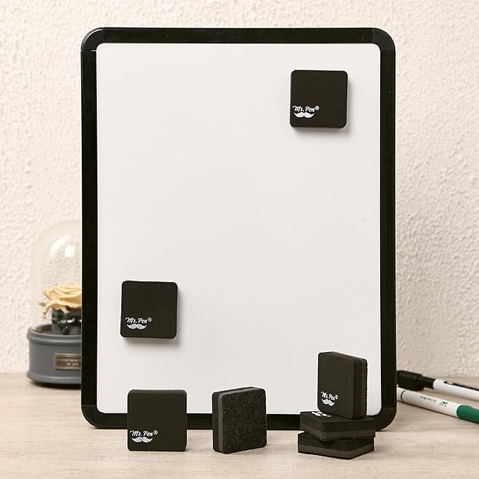 Mr. Pen- Mini Magnetic Dry Erase Erasers, 2" x 2", 24 Pack, Black Small Magnetic Whiteboard Dry Erase Erasers Bulk for Kids, Teachers, Students and Classroom Supplies