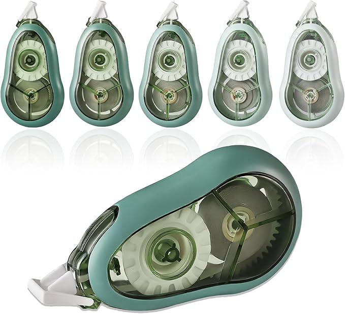 White Correction Tape, 5 Pack, 65.62 Feet Correction Tape for School and Office, School & Office Supplies, (Green)