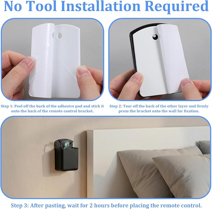 3 Pcs Remote Control Holder Wall Mount Self Adhesive Remote Holder TV Controller Holders Wall Storage Organizers Accessories for Home Office School(Black)