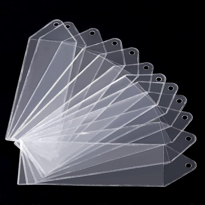 Blulu 60 Pieces 2x6 Inches Clear Bookmark Sleeves Plastic Bookmark Holder Blank Photo Booth Frames Vinyl Cover for Wedding Photo Strips Graduation Gift Office Party Favors