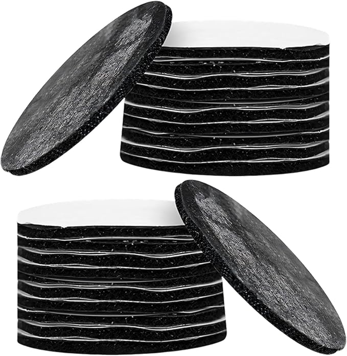Multipurpose Adhesive Backing Round Tape Double Sided Hook and Loop Sticker for Keep Household Items in Place Pack of 10 Carpet Tape