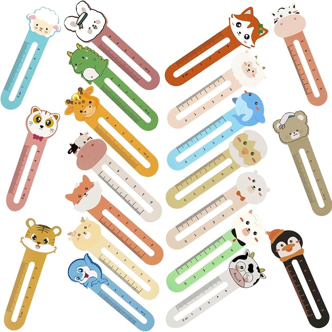 300 Pcs Cute Animal Bookmarks for Kids, Funny Cartoon Book Marker Clips 20 Styles Ruler Bookmarks Bulk Page Markers Holders for Students Teachers Readers Book Lovers School Rewards