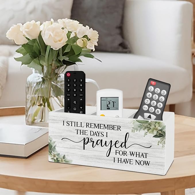 Inspirational Christian Pen Pencil Holder Organizer for Desk Accessories, Bible Verse Religious Wooden Box Sign Desk Decor for Home Office Decoration, Inspirational Christian Gifts for Women