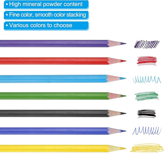 PATIKIL Erasable Colored Pencils, 36 Pcs Oil Color Pencils with Erasers Hexagonal Rod Wooden Colored Pencils for Tests Marking Grading Art Painting, Dark Blue