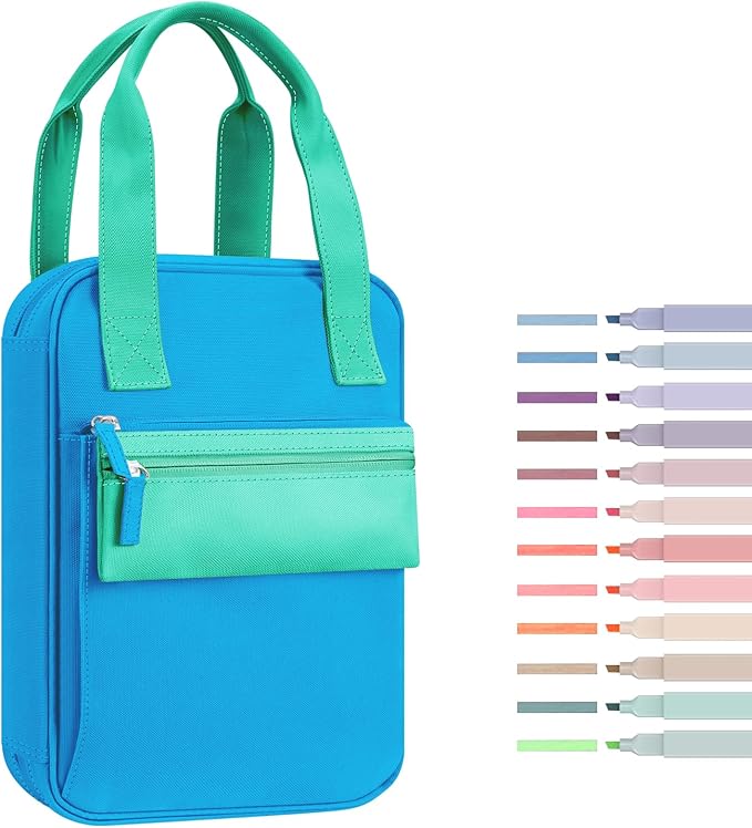 FINPAC Bible Cover Case Tote Bag Water-Resistant Bible Carrying Case Christian Gifts for Church Study Supplies, Blue