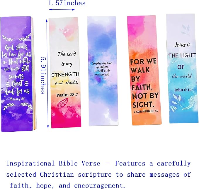 150PCS Christian Bible Verse Bookmark | Inspirational Scripture with Colorful Design | Paper Material | Ideal for Church, Sunday School & Gifts (Inspirational Series, 150)