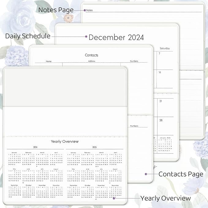 Pocket Calendar 2025-2026, Small Pocket Planner 2026 for Purse, Monthly Planner with Pvc Cover, Small Size (3.5" x 6"), From January 2025 - December 2026 - Butterfly