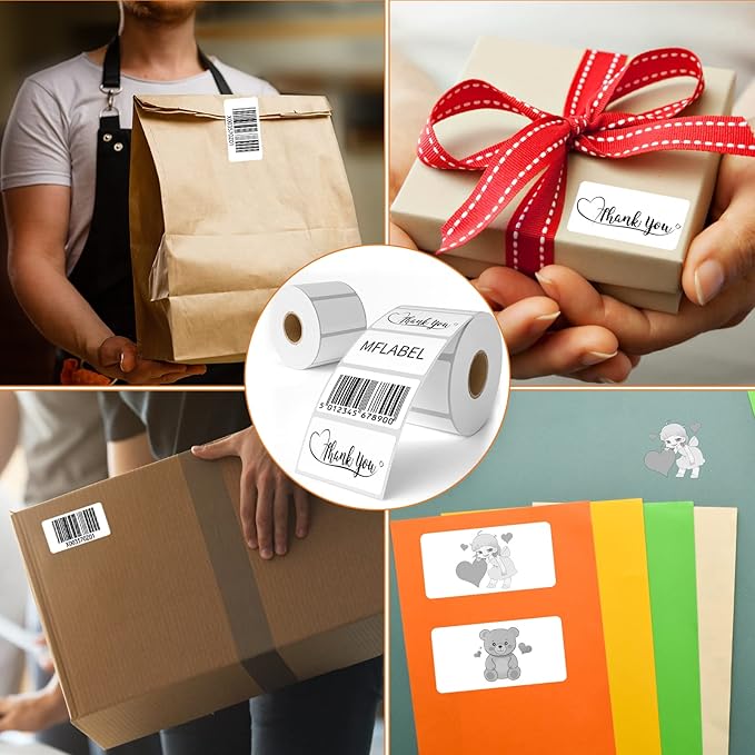 MFLABE 102 Rolls of 1000 2-1/4 x 1-1/4 Inch Direct Thermal Perforated Shipping Labels,SKU Labels
