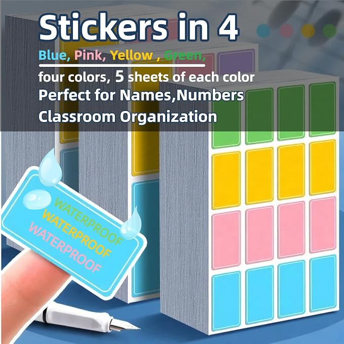 1-Pack Classroom Headphone Storage Organizer – 15 Clear PVC Pockets with Blank Colorful Labels for Custom Writing, Ideal for School & Teacher Organization