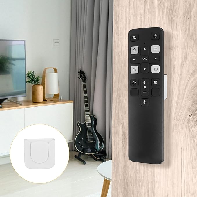 NQEUEPN 6pcs Magnetic Remote Control Holders, Adhesive Remote Control Holder Wall Mount Innovative Slot Design Remote Control Holder for Wall Home Office Remote Control Storage (White)