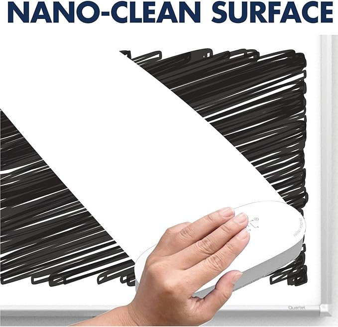 Quartet Magnetic Dry Erase White Board, 36"W x 24"H Whiteboard, Nano-Clean Surface Resists Ink Stains, Silver Aluminum Frame (SM533)