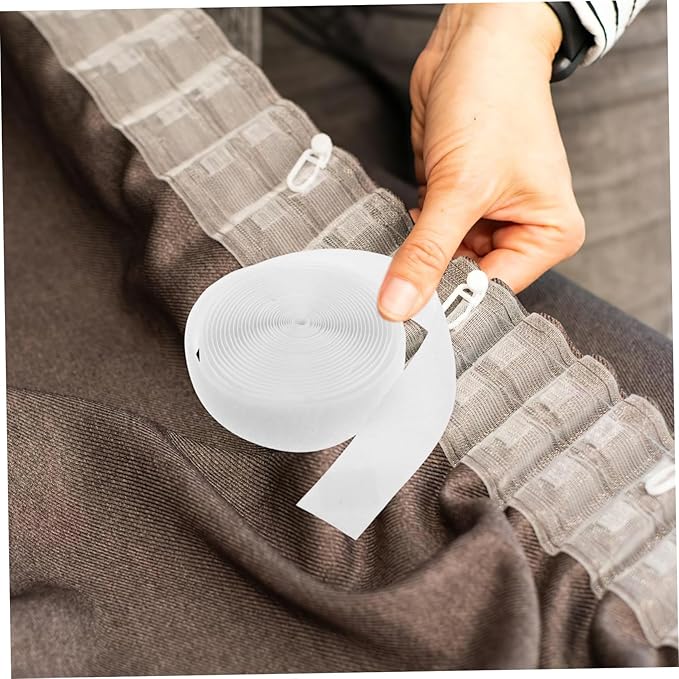 PRETYZOOM Double-Sided Tape for Curtains Hook and Loop Strips Strong Adhesive Backing for Home Office