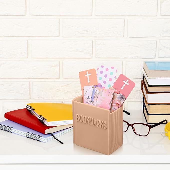 Honeydak 3D Printed Book Shaped Bookmark Holder Book Lover Gift Bookish Accessory Office Desk Supplies Funny Bookmark Accessories End of Year Gift for Teacher (Terracotta)