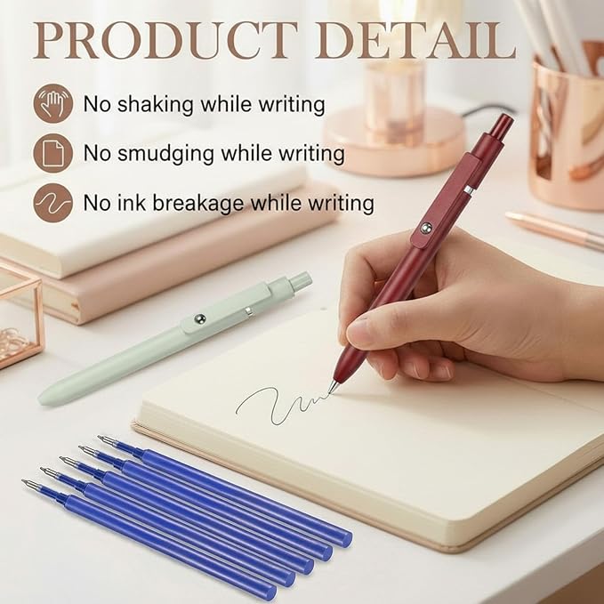 Epakh 20 Pack Gel Pens Refills Bulk 0.5mm Dual Ball Cs Tip for Click Pens Retractable Gel Pen Refills, Quick Dry Smooth for Writing Journaling Taking Notes School Office Home Supplies(Blue Ink)