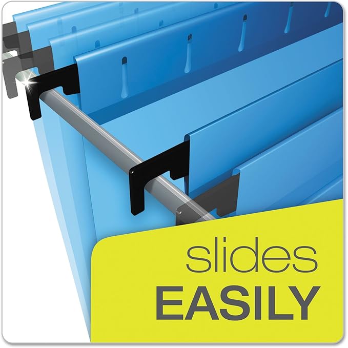 Pendaflex SureHook Reinforced Hanging Folders, Letter Size, Assorted Colors, 1/5 Cut, 20/BX (6152 1/5 Asst)