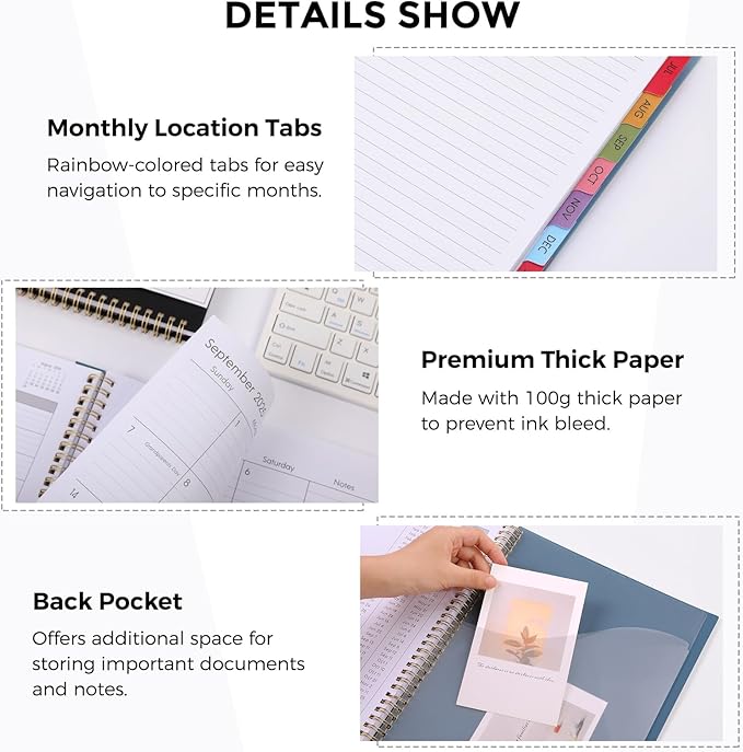 SKYDUE Appointment Book 2026-2027, Academic Hourly Planner from July 2026 - June 2027, 8.5" x 11" Weekly & Monthly Schedule Planner with 15-Minute Interval- Perfect for Daily Planning Blue
