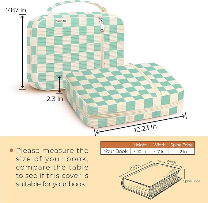WOBAGMEN Bible Cover Case for Women,Cordoury Bible Cover with Handle,Green Checkered Bible Book Cover,Carrying Case Bible Protective Christian Gift(Green Plaid, M)