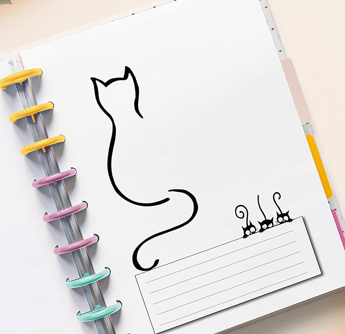 Undated Monthly Calendar Refills for Letter, Junior, Classic, Skinny, Mini size Discbound Planners Fİtts Happy Planners Levenger Circa TUL Staples Arc Notebook Office (9-Disc, 7"x9.25", Cat)