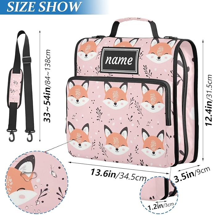 Kcldeci Zipper Binder Organizer 1.5inch 3 ring binder Bag for School and Office Expanding File Folder