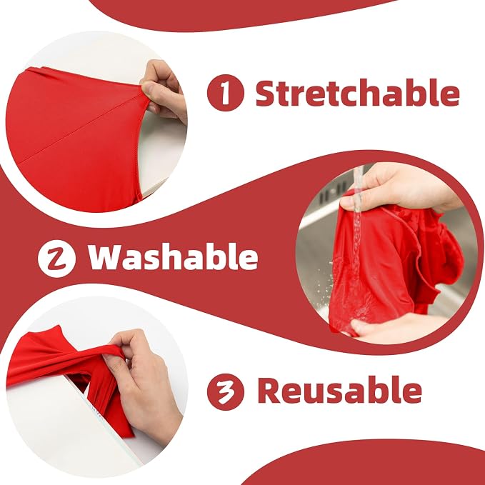 KICNIC Red Fabric Book Cover for Hardcover, 1 Pack, 6x9 Inch, Up to 8.5”x9.5”, Adjustable School Book Sleeve Protector for Teens, Stretchable Decorative Cloth Book Sox for Book Lovers