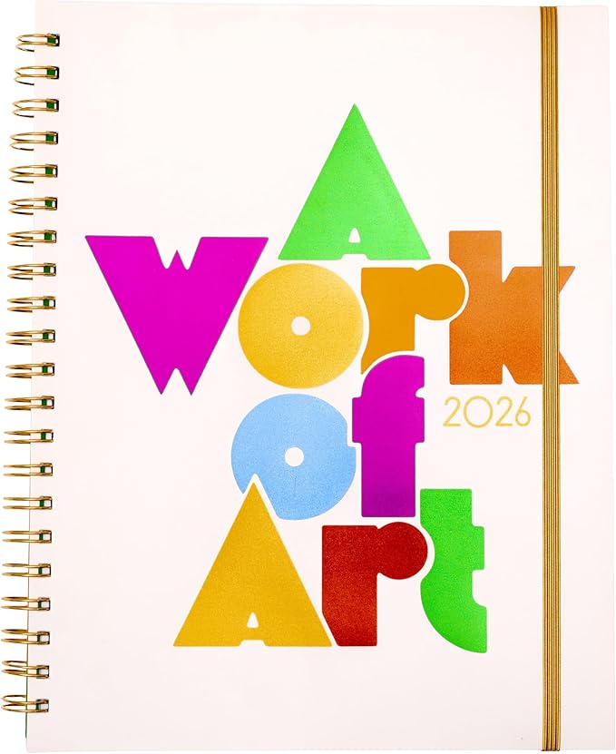 ban.do 12-Month Large Daily and Weekly Planner Dated January 2026 - December 2026, Soft Cover Self Care Journal, Agenda with Monthly Calendar, Stickers, Art & Bonus Pages (A Work of Art)